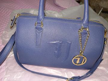 Borsa blu donna , con tracolla .Trussardi Jeans  