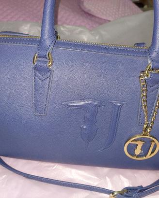 Borsa blu donna , con tracolla .Trussardi Jeans  