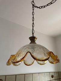 Lampadario vintage vetro lavorato