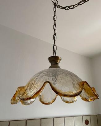 Lampadario vintage vetro lavorato