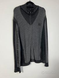 Maglione Armani Exchange L grigio collo alto zip