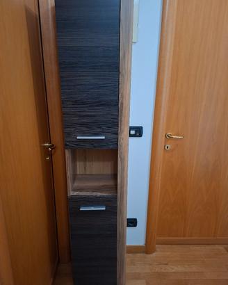 Mobiletto bagno colonna  colore moro con ante 