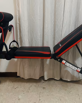 Panca fitness regolabile + set manubri con pesi