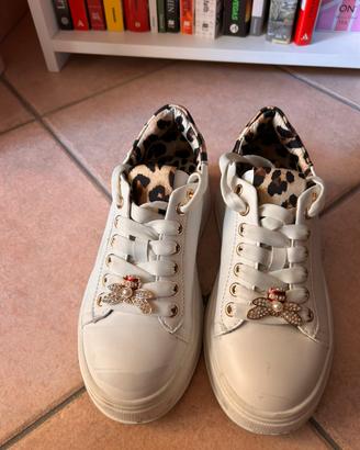 Primadonna sneakers bianche leopardate