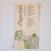 Mappa Cartina Roma 1987 Aurelian Walls Italy Retro