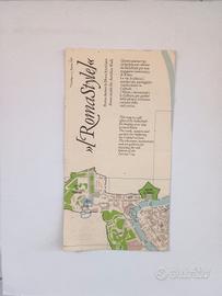 Mappa Cartina Roma 1987 Aurelian Walls Italy Retro