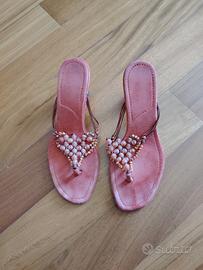 Sandali infradito donna di colore rosso 
