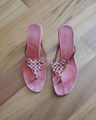 Sandali infradito donna di colore rosso 