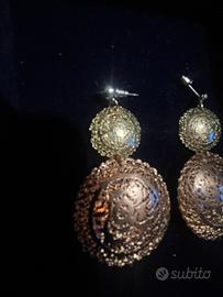 Orecchini Stroili pendenti color oro giallo rosso