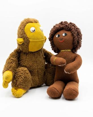 Lotto Peluche Vintage Scimmia e Bambola Pezza