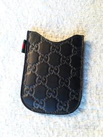 Portacellulare Gucci originale in pelle nera