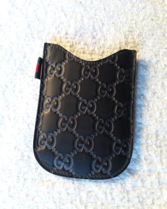 Portacellulare Gucci originale in pelle nera