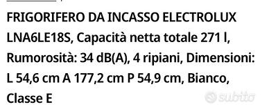 Frigorirero da incasso Electrolux