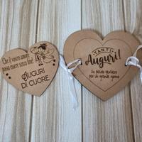 1 Postasoldi con doppia frase in legno