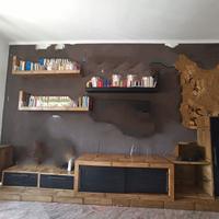 Parete attrezzata etnica bamboo moderna