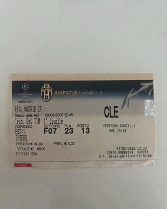 Biglietto Champions League 2005 Juve-Real Madrid 2