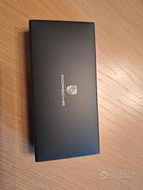 Portachiavi Porsche con stemma in vera pelle