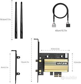 Scheda WiFi 5400Mbps PCIe WiFi 6