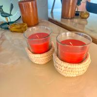 SET: 2 Candele Ikea + 2 Portacandele in Vimini