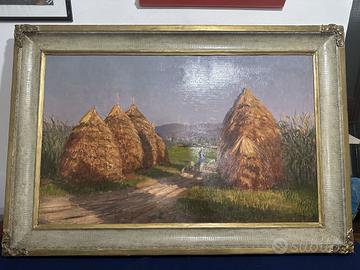Quadro covoni campagna artista Fornari 1945