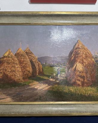 Quadro covoni campagna artista Fornari 1945