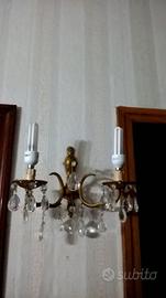 LAMPADE:  2 applique con cristalli a goccia