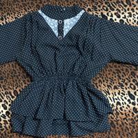 ✨ Camicetta Nera a Pois Vintage-Chic