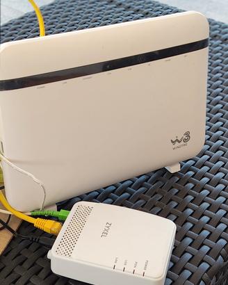 Modem wifi wind 3  + ONT Zyxel per fibra ottiica