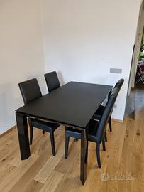 Calligaris tavolo in cristallo allungabile