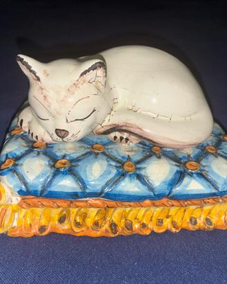 Soprammobile gatto in Ceramica di Caltagirone