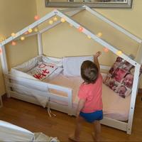 Lettino montessoriano a casetta+materasso incluso