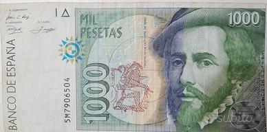 Banconota originale 1000 peseta spagnole Conquista