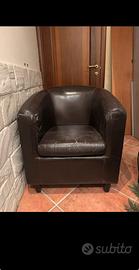 Poltrona Similpelle Marrone