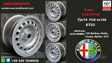 Cerchi gta 7x14 pcd 4x108 et23 alfa romeo