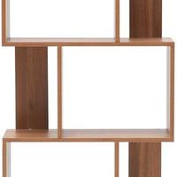 Libreria a 5 ripiani, color rovere marrone.