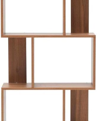 Libreria a 5 ripiani, color rovere marrone.