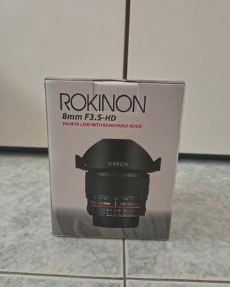 Rokinon 8mm F3.5 HD Fisheye Pentax K, nuovo