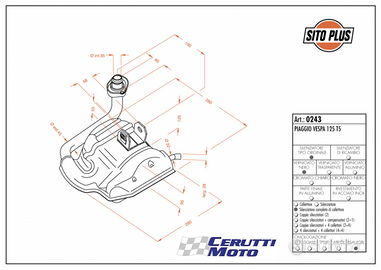 Scarico SITOPLUS Piaggio Vespa 125 T5