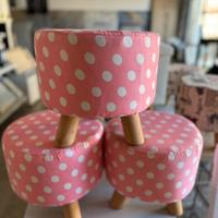 Pouf sgabelli rosa a pois