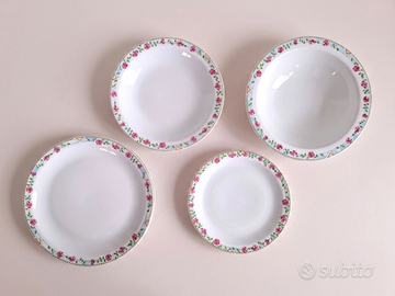 🌸 Servizio piatti in porcellana "Le Bon Ton" x 4