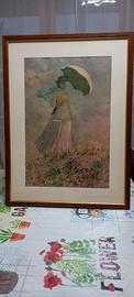 quadro soggetto donna con ombrelli