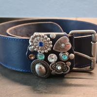 Cintura blu vintage anni 80 da donna