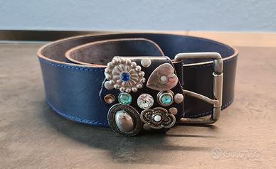 Cintura blu vintage anni 80 da donna