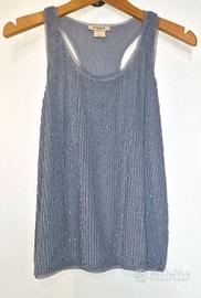 Maglia canotta con paillettes, grigio, Pinko, Tg.L