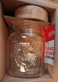 Biscottiera Nutella in vetro con tappo in legno