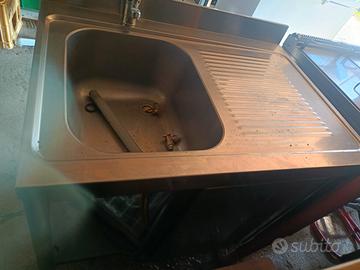 lavandino industriale una pozza , sportellato.