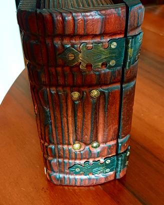 COFANETTO VINTAGE STILE LIBRO ANTICO IN LEGNO 