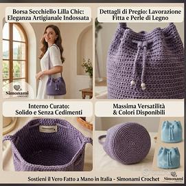 Borsa Secchiello Lilla SIMONAMI CROCHET 