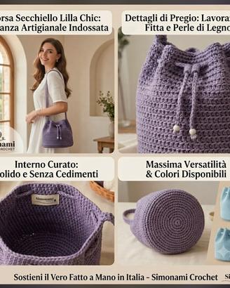 Borsa Secchiello Lilla SIMONAMI CROCHET 