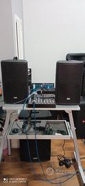 impianto casse dad b8, mixer e 2 microfoni